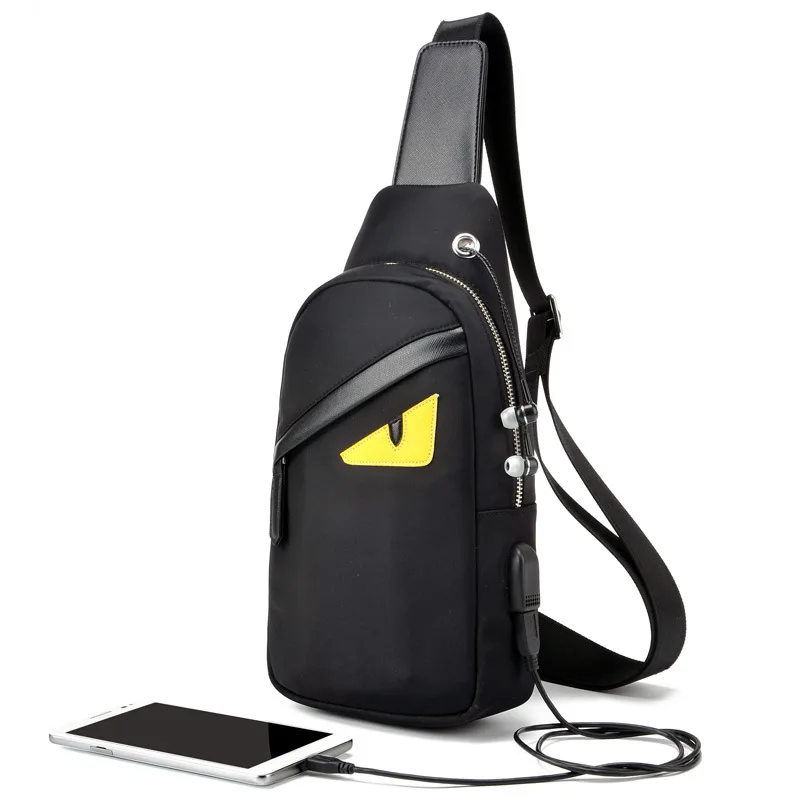 

New Style Chest Pack Men Shoulder Bag Nylon Shoulder Bag Men's Korean-style Fashion Students Casual Chest Small Backpack