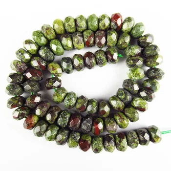 

Beautiful Faceted Dragon Bloodstone Rondelle Loose Bead 15.5 Inch 8x5mm