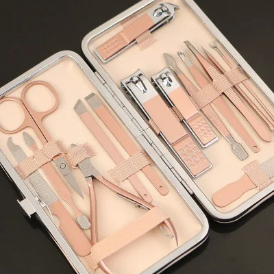 

Wholesale 7-18pcs/set Stainless Steel Nail Clippers Fingernail Toenail Nail Cutter Scissors Grooming Kit Pedicure Manicure Tools