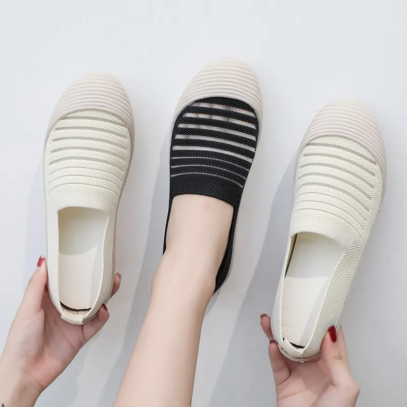 

2019 Summer New Style Korean-style Versatile Fly Woven Spring Shell Shoe WOMEN'S Shoes Breathable wa zi xie WOMEN'S Casual Shoes