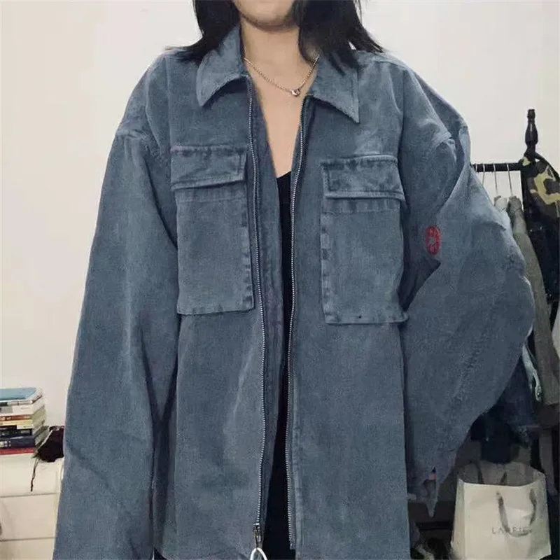 С. Е. Cav Empt куртка мужская женская синяя свободная повседневная вымытая 1:1 Высокого Качества Модная стильная куртка