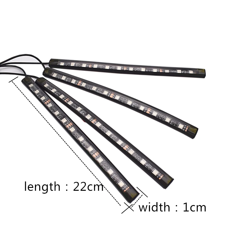 Car Interior Floor Atmosphere Remote/App/Voice Control Rgb Led Drl Strip Light Wireless Lamp Foot Decoration Cigarette Light 12V