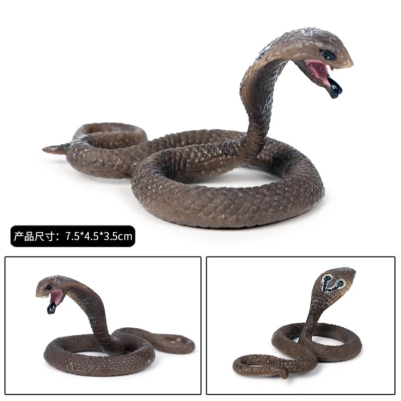 Твердая модель диких животных she wan ju King Cobra маленькая модель кобры земноводных ползающих животных украшения