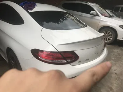 Для benz C205 c-класс купе спойлер 2 двери C63 стиль АБС пластик Материал заднее крыло автомобиля Цвет задний спойлер- спойлер