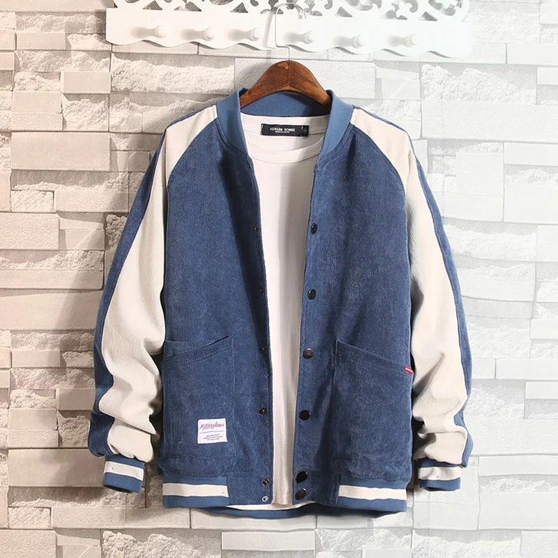 

Stand Baseball uniform Mens College Patchwork Jacket Coat Men OverSized Bomber Jacket Men Autumn Warm windbreaker streetwear