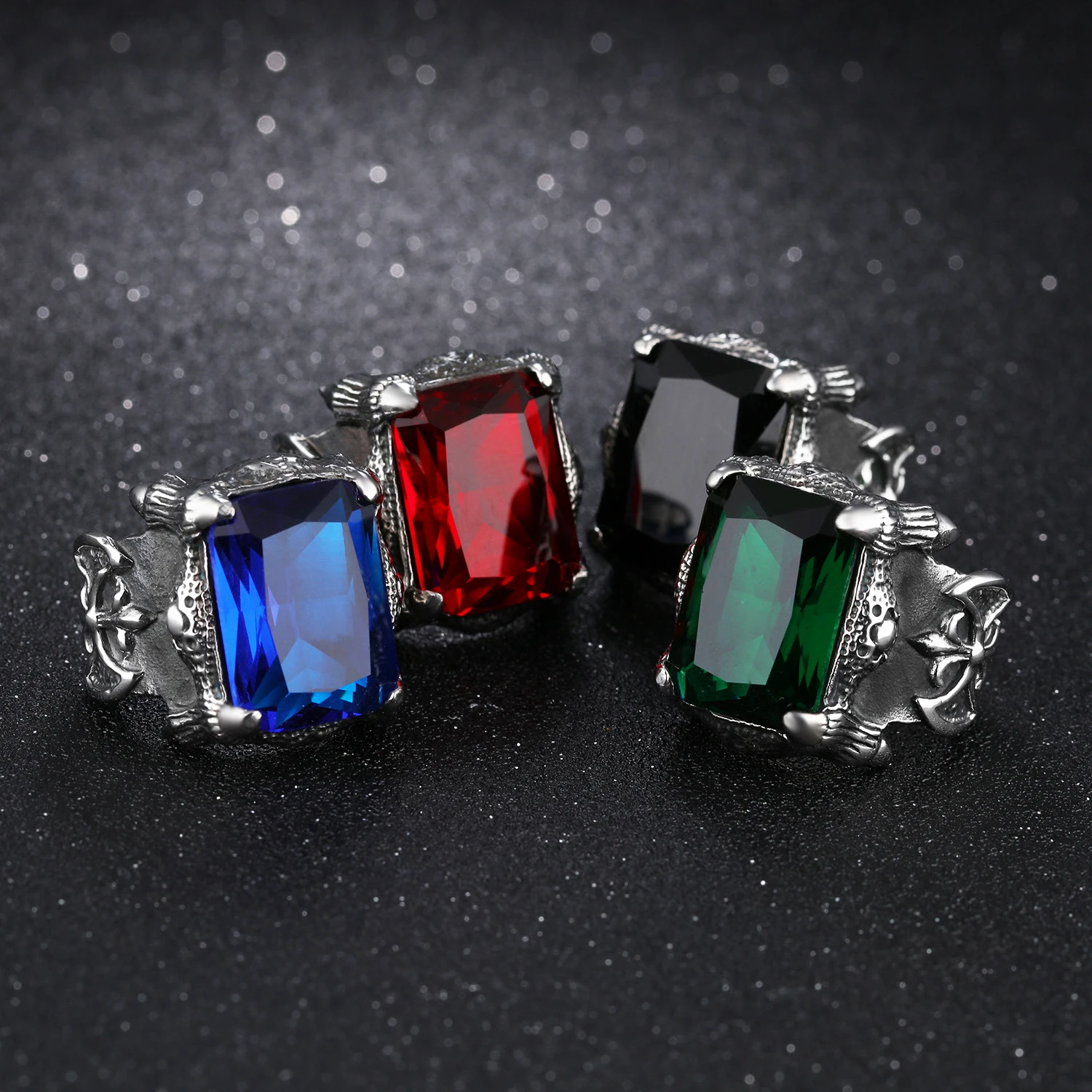 

Bulk items wholesale ring 10 pcs Stainless steel rings for men luxury brand fashion punk vintage black retro finger ring sets