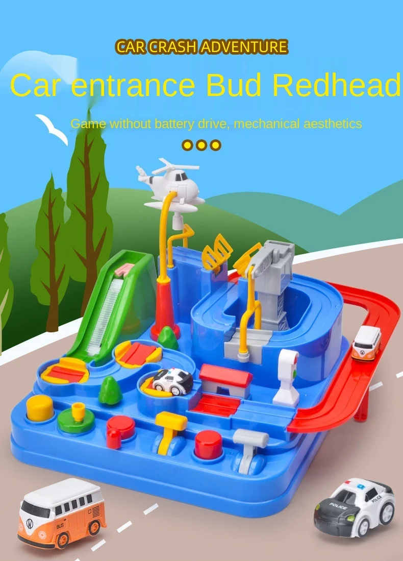 New Racing Rail Car Model Racing Educational Toys Children Track Car Adventure Game Brain Game Christmas Interactive Train Toy
