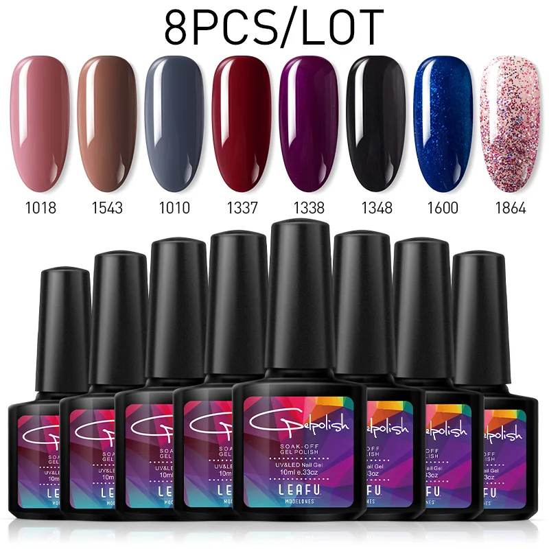 8Pcs Gel 05 Modelones, 23 шт./лот, Гель-лак для ногтей, светодиодные инструменты для ламп, наборы, долговечный салонный гель для ногтей, впитывается, грунтовка для ногтей, основа, топ, наборы гелей - Цвет: 8Pcs Gel 05