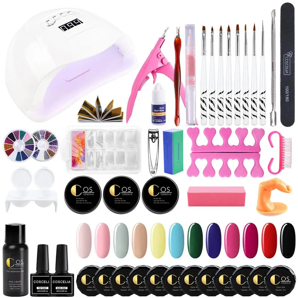 

Nail Lamp Dryer For Nails UV Gel Polish Nail Kit False Tip Manicure Nail Extension Nail Tools Kit Manicure Set Cure All Gels