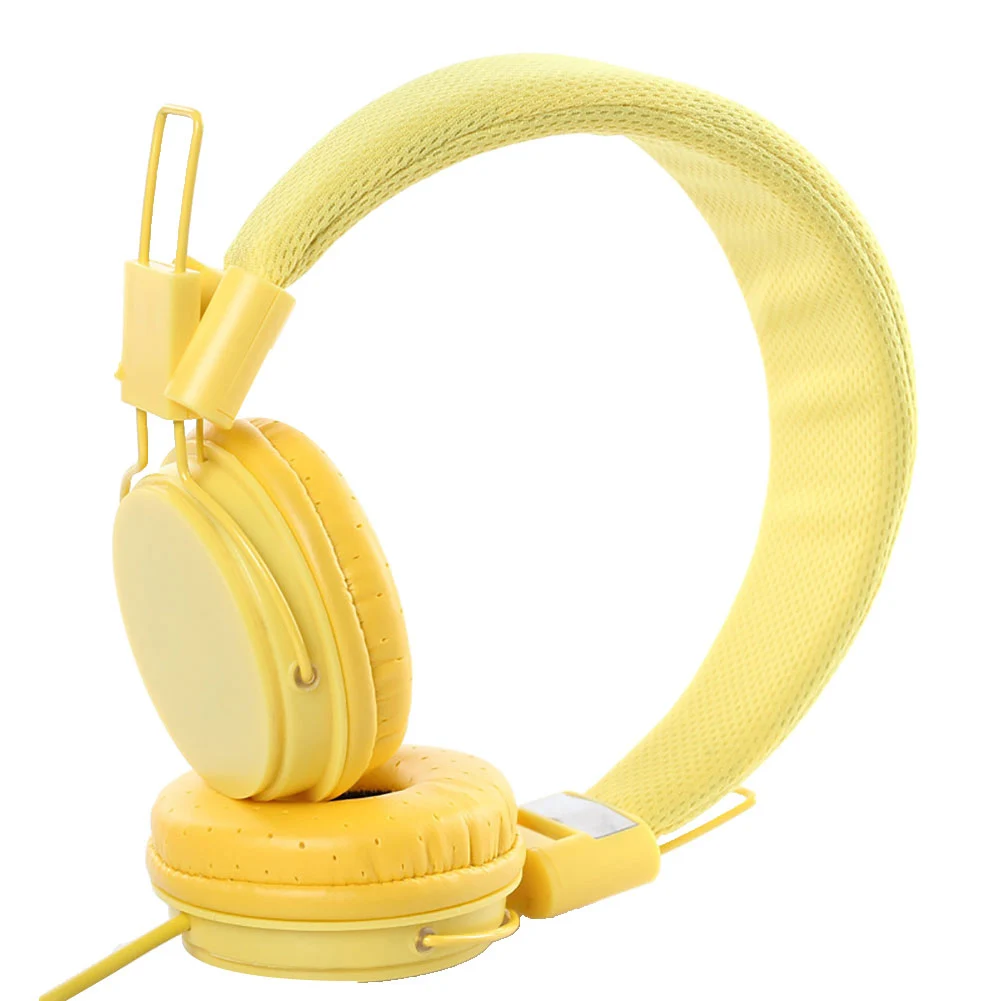 3.5mm Universal Wired Universal Stretchable heavy bass Folding Headphone Stereo Headset For Mobile Computer Tablet - Цвет: Цвет: желтый