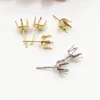 50pcs/Lot Stainless Steel 3-8mm Stud Earring Hooks Settings Base Hoops For DIY Jewelry Making Findings Not Easy Fade 3