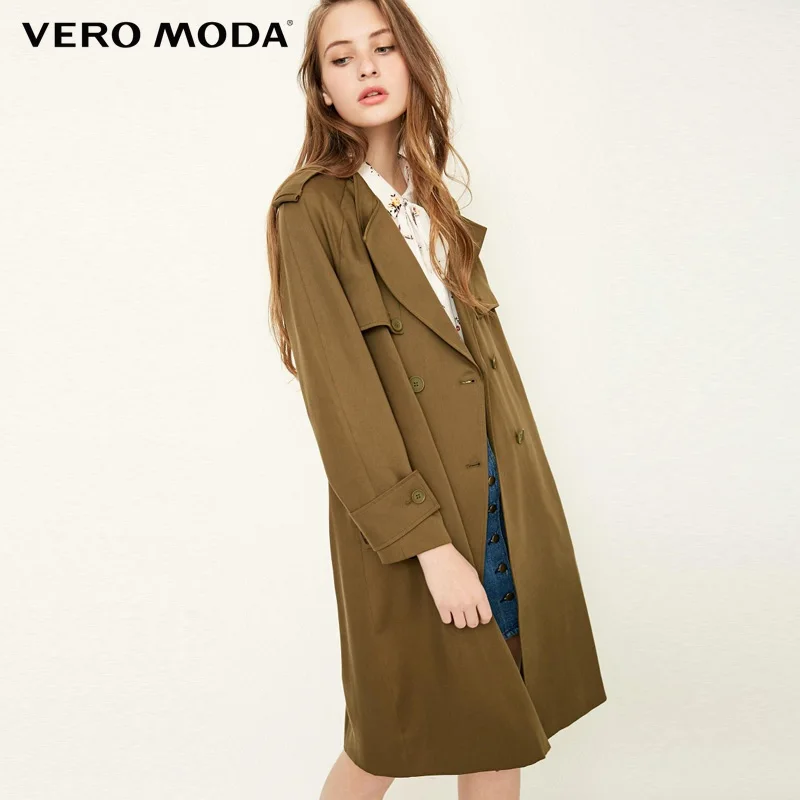 Vero Moda осенний шикарный Тренч длинная куртка | 318121533|Плащи и тренчи|