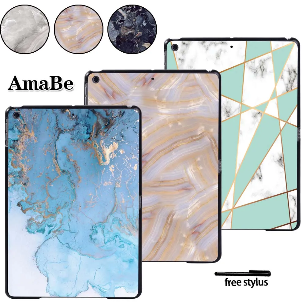 

Hard For Apple IPad 2019 7th Gen 10.2 Inch A2200 A2123 Tablet PC Plastic Marble Pattern Drop resistance Stand Case Cover
