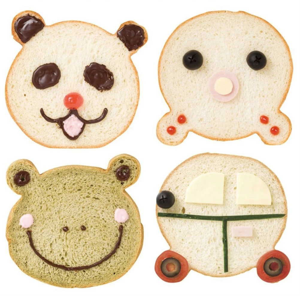 Bear Head Bread Toast Mold Non-stick Cartoon Mousse Ring Kitchen Baking Tool Golden