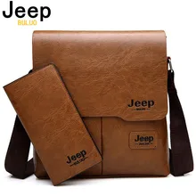 Jeep buluo homem mensageiro saco 2 conjunto masculino couro do plutônio sacos de ombro negócios crossbody saco ocasional famosa marca zh1505/8068(China)
