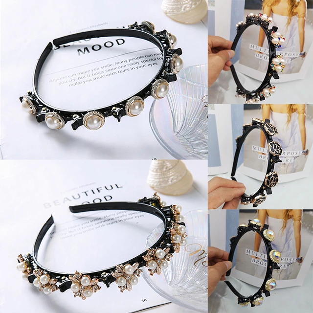 Non-slip Alice Hairband Rhinestone Headband Women Hair Bands Hoop Claws  Clips Double Bangs Hairstyle Hairpin Hair Accessories - Headband -  AliExpress