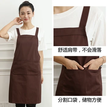 

Cotton apron waterproof Korean fashion custom printed logo restaurant kitchen restaurant nail supermarket women's overalls