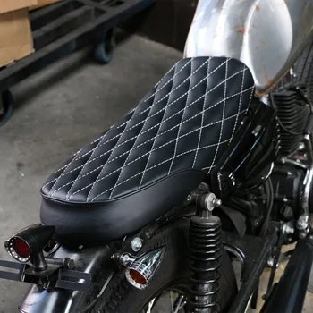 

Motorcycle CG125 Leather Retro Vintage Saddle Seat Hump Leather Seats Cafe Racer Rhombic Shape Cushion