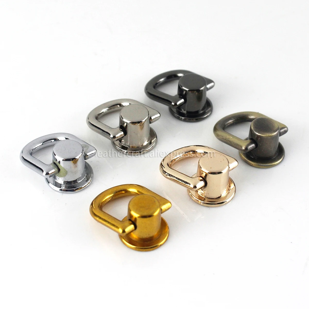 

10pcs Metal Bag Side Anchor Gusset Hanger Clamps Bag Side Edge Anchor Link Hardware with D Rings for Small Bag Purse
