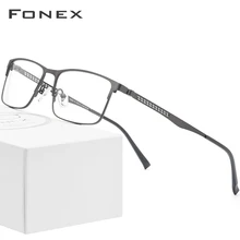 Оптические очки из FONEX сплава,, квадратные очки для близорукости по рецепту, оправа для мужчин, мужские металлические полностью корейские очки, очки 9287