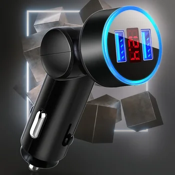 

Universal 3.1A LED Display Dual USB Car Charger Rotary Stainless Mobile Phone Car-Charger For Xiaomi Samsung IPhone 11 Pro Max