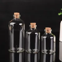 10pcs 12-110ml Glass Bottles With Cork Small Transparent Mini Empty Glass Vials Jars Container Clear Food Botlles Eco-Friendly 1