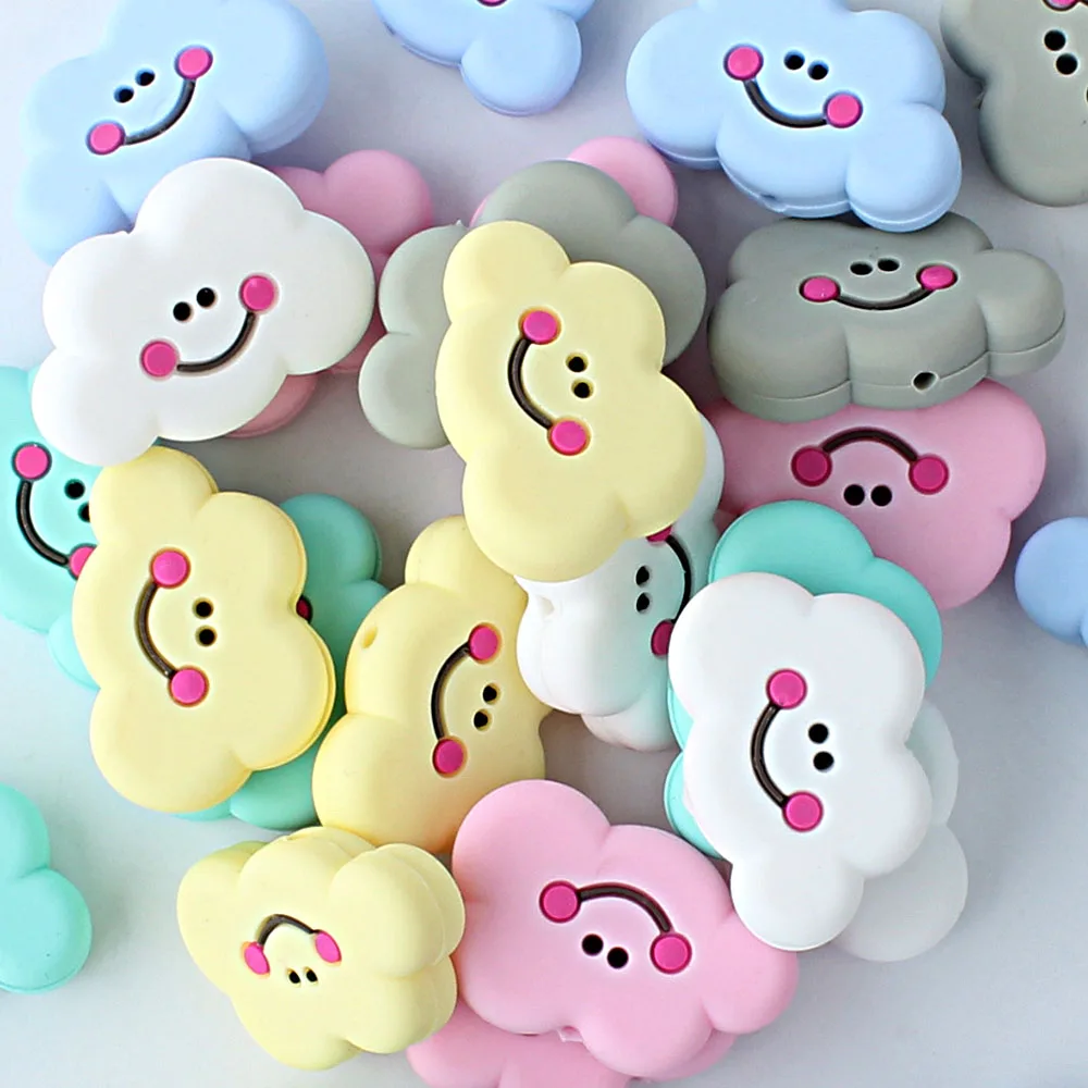 유지 및 성장 10 개 클라우드 실리콘 비즈 식품 등급 젖니 장난감 DIY 간호 액세서리 및 선물 Teether BPA 무료