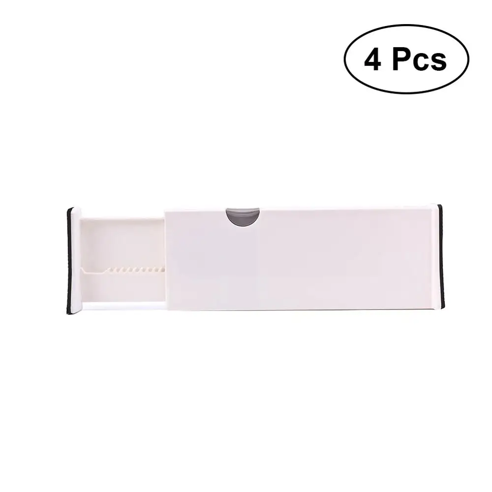 4pcs OUNONA выдвижной разделитель выдвижных ящиков с пружинным выдвижным регулируемым выдвижным ящиком разделительная доска для спального Ящика Органайзер для ящиков - Цвет: 4pcs