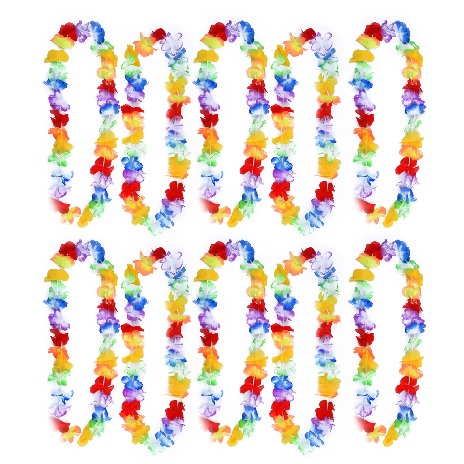 10PCS Hawaiian Lei Hula Aloha Hawaii Hen Stag Flower Garland Party Lot