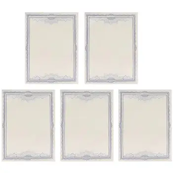 

1 Set 5Pcs Certificate Paper Blank Paper Core Certificate Core 12K Blue Border Inner Sheet