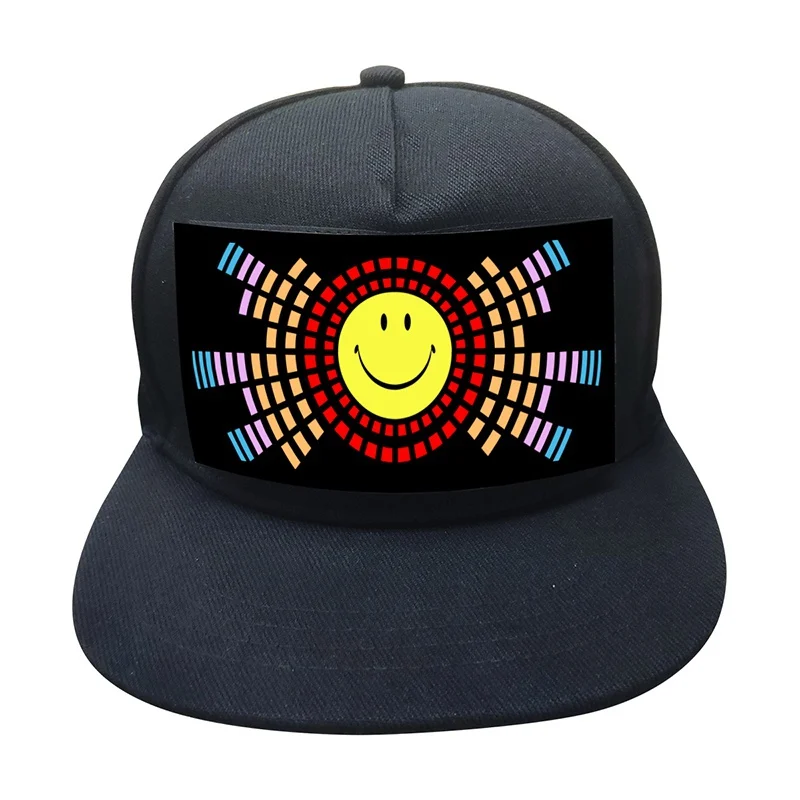 Светящаяся звуковая активированная бейсбольная кепка DJ светодиодный мигающий головной убор со съемным экраном вечерние шляпы для мужчин женщин подарки на Хэллоуин - Цвет: 5