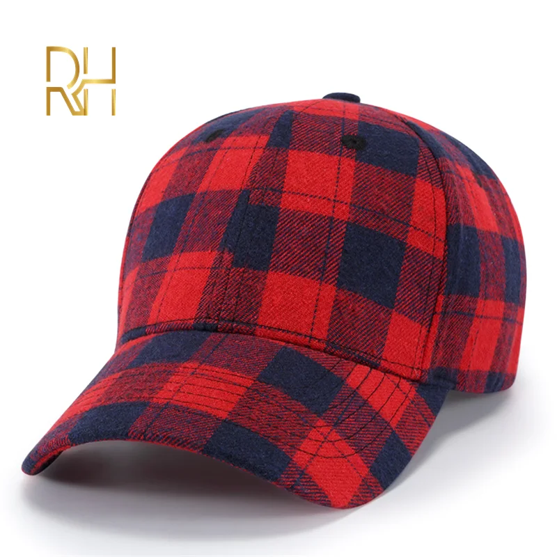 checkered print casual cap Men Women 