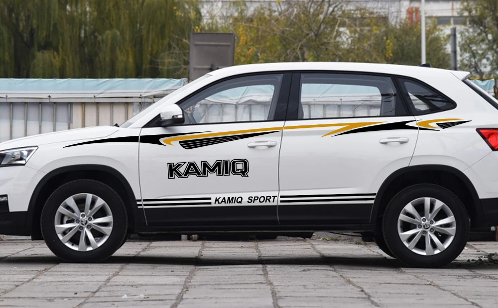 2 шт. для Skoda Kodiaq Kamiq Karoq Fabia автомобильные наклейки из виниловой пленки Автогонки Спортивное Украшение Наклейка тюнинг автомобильные аксессуары