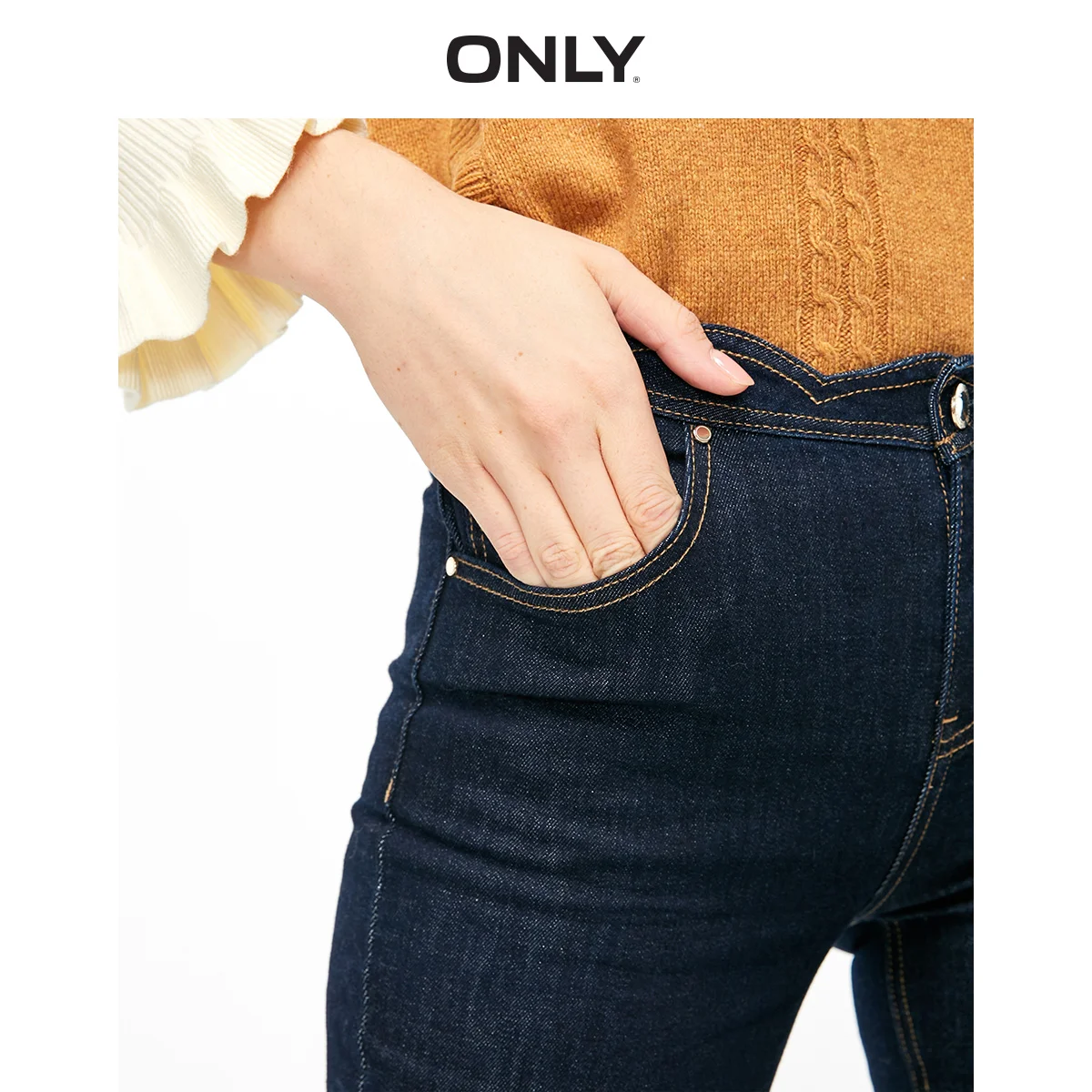 Только женские летние новые талии кружева дизайн Обрезанные тонкие расклешенные брюки джинсы | 118449508