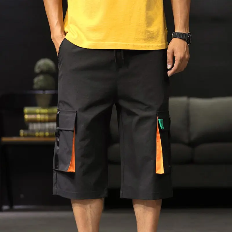 ins летние мужские повседневные шорты, брюки мужские s хип-хоп рэп мужские брюки для уличного мальчика классические прямые дышащие свободные короткие брюки