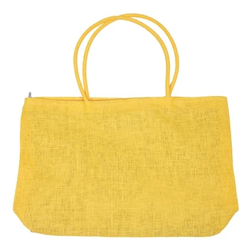 

Fashion Ladies Woven Weave Straw Summer Tote Shoulder Bag Beach Shopping Handbag - Yellow