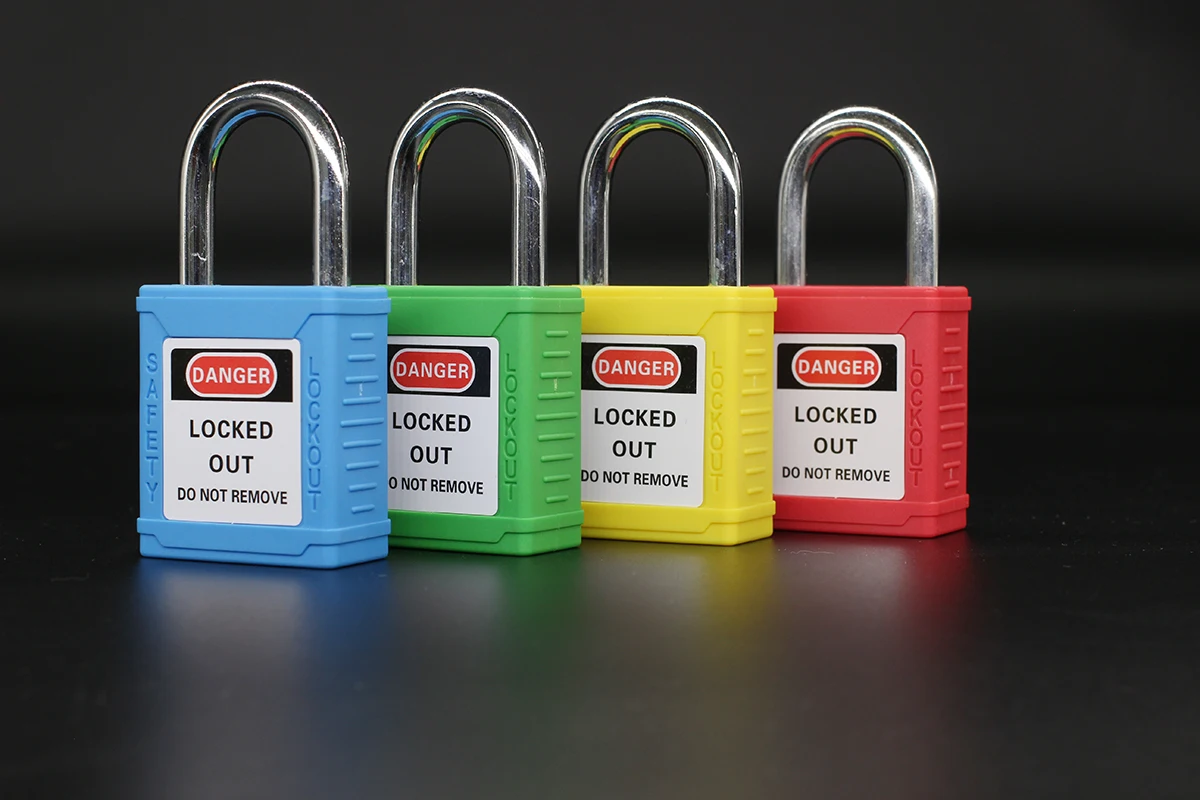 

Hight Security Safety Padlock Steel Shackle Padlock Lockout 25mm Locks with Two Keys For Industrial LOTO Tagout Device