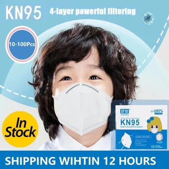 

4 Layers FFP2 KN95 Child Mask Protective Filter Respirator Fabric Children Mascarillas Reusable Masque Enfant for Boys Girls