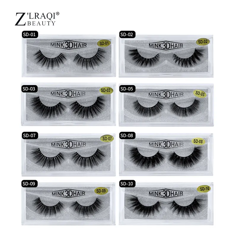 

Z'LRAQI BEAUTY 25mm lashes eyelash 3d mink lashes natural Makeup long lasting eyelashes extension eyelash packaging box Make up