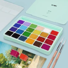 Gouache Paint Set 24 colori vivaci vernici atossiche con tavolozza portatile per carte da acquerello per pittura su tela per artisti