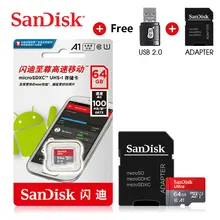 Двойной флеш-накопитель SanDisk Micro SD карты Class10 TF карта, 16 ГБ, 32 ГБ, 64 ГБ, 128 ГБ макс 98 МБ/с. слот для карт памяти для samrtphone и настольный ПК