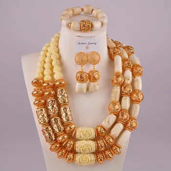 

fashion new white coral necklace jewelry set nigeria beads african wedding coral beads jewelry set