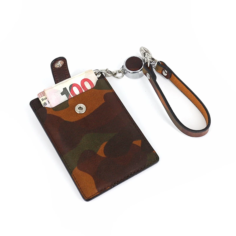 Japan& Korea Style Bus Card Case Retractable First Layer Leather Mini Wallets Small Purse Identity Credit Card ID Tag Holders