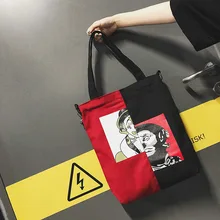 Микро для нового стиля крутая Корейская ручная контрастная цветная Холщовая Сумка veritile модная женская сумка на плечо большой емкости для покупок