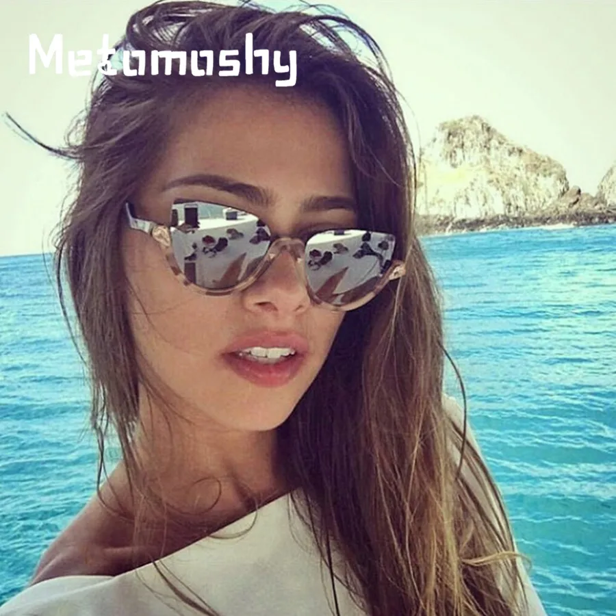 Metomoshy новейшие женские солнцезащитные очки без оправы, брендовые дизайнерские солнцезащитные очки с прозрачными линзами для женщин, Модные Винтажные Солнцезащитные очки