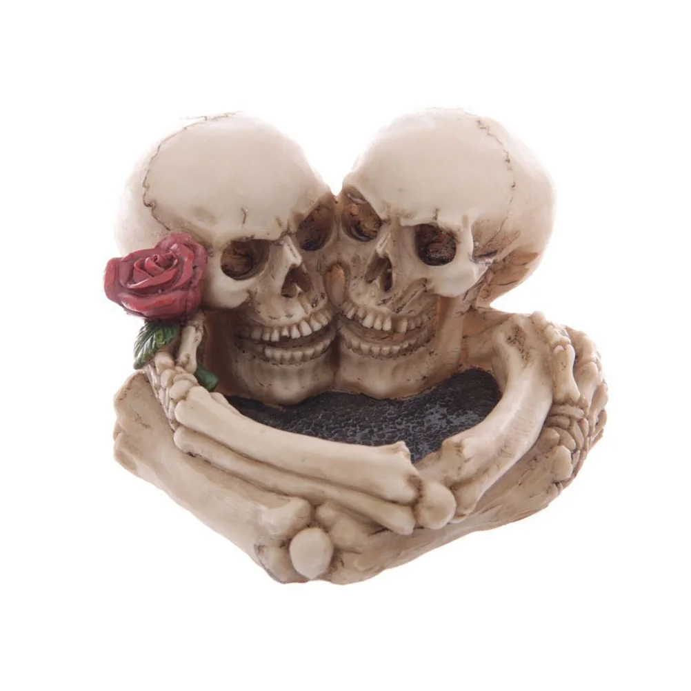 Resin Skull Ashtray Skull Figure Home Decoration Home Ornaments Scary Halloween Decorations Bar Smoking Room Accessories