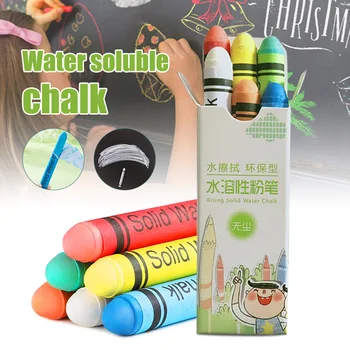 

6/12/18/30/60 Pcs Chalk Water-Soluble Dustless Erasable Solid Chalk for Children Kids Graffiti ENA88