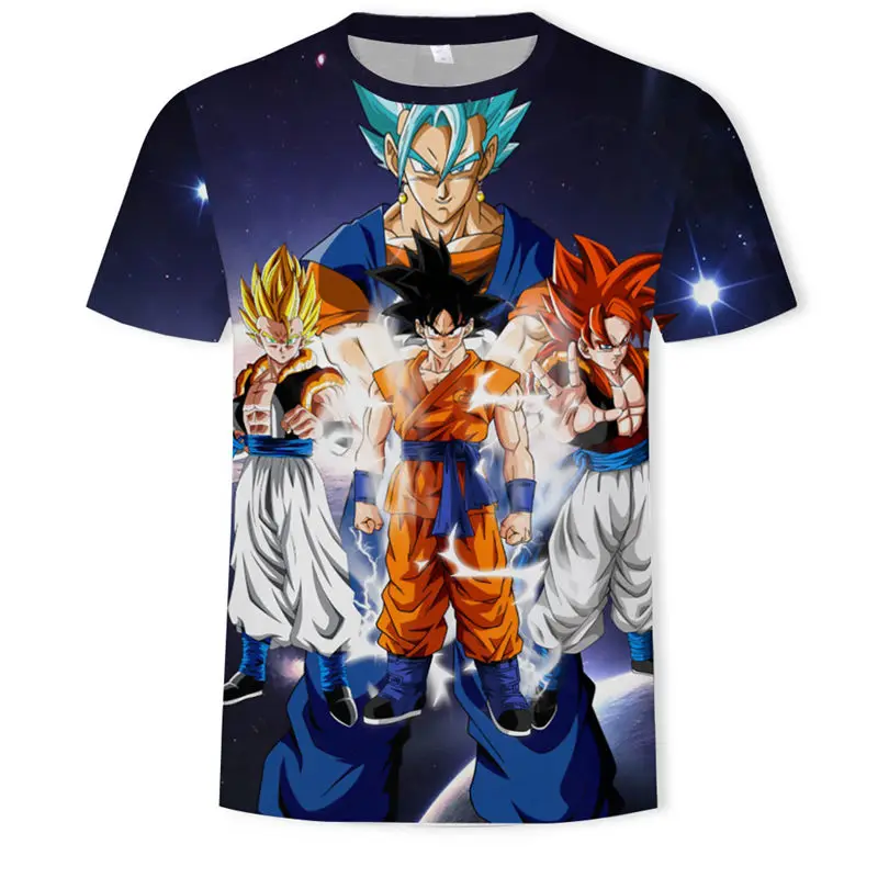 Dragon Ball Z Ultra Instinct God Son Goku Super Saiyan Men Tshirt 3D Printed Summer O-Neck Daily Casual Funny T shirt Plu