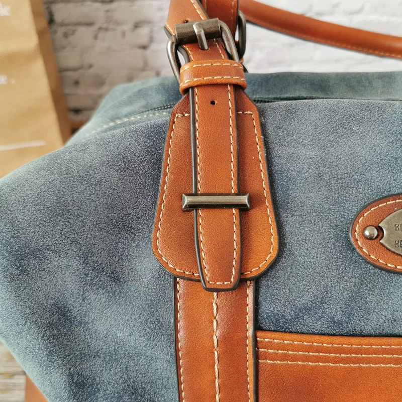 Scrub Women Genuine Leather Handbags Vintage Luxury Ladies Hand Bags Tote Retro Large Capacity Women Shoulder Bag