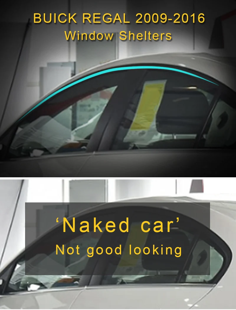 Для BUICK REGAL 2009-, защита от солнца и дождя для окна автомобиля, защита от солнца и дождя, защитная крышка, накладка, рамка, наклейка, внешние аксессуары